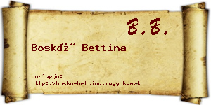 Boskó Bettina névjegykártya